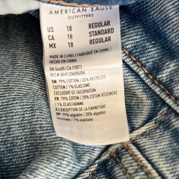 American Eagle Plus-Size Super High-Rise Stretch Straight Jeans Sz 18 - Picture 10 of 11